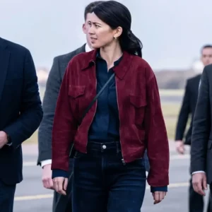 Jessica henwick suede jacket