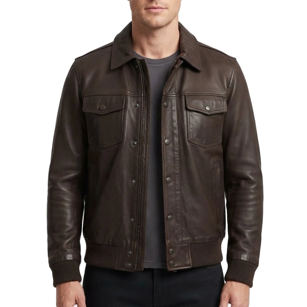 Jimmy black leather jacket