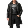 Jon bernthal black leather coat
