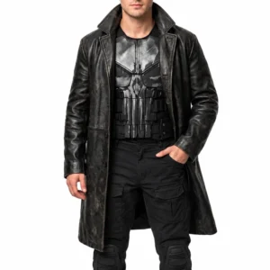 Jon bernthal black leather coat