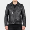 Judas black biker leather jacket