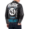 Ken block full zip black leather jacket