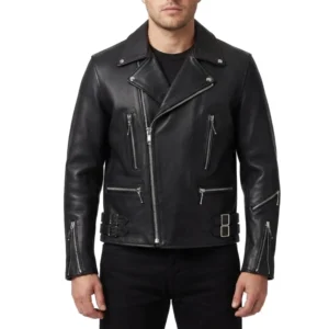 Ladies first black leather jacket