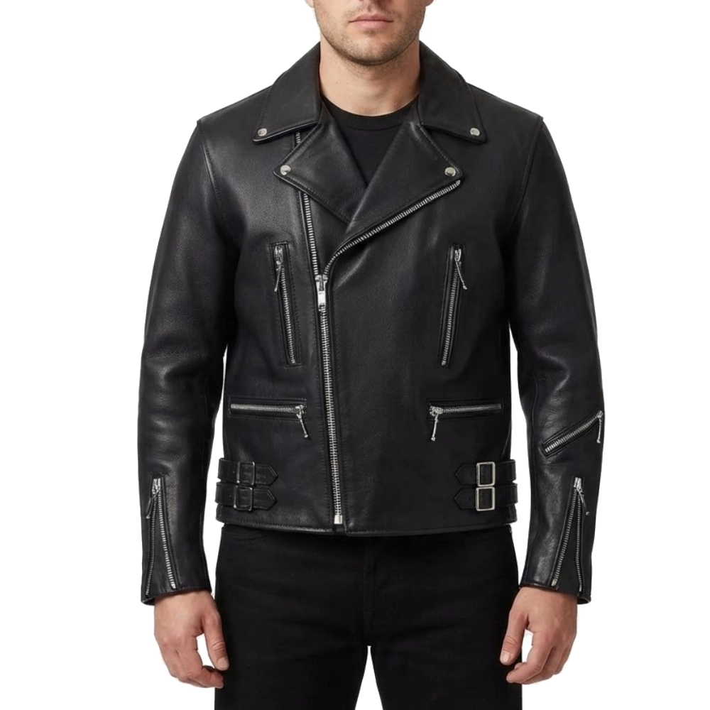 Ladies first black leather jacket