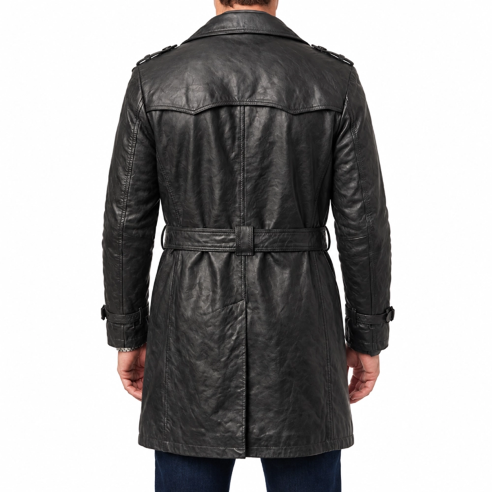 Lieutenant savick black leather coat