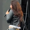 Lollapalooza music festival black leather jacket
