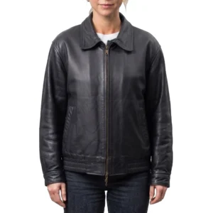 Lucy freyer black leather jacket