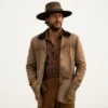Luke bracey brown cotton jacket