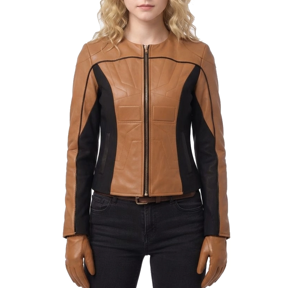 M3gan 20 brown leather jacket