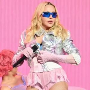 Madonna silver leather jacket