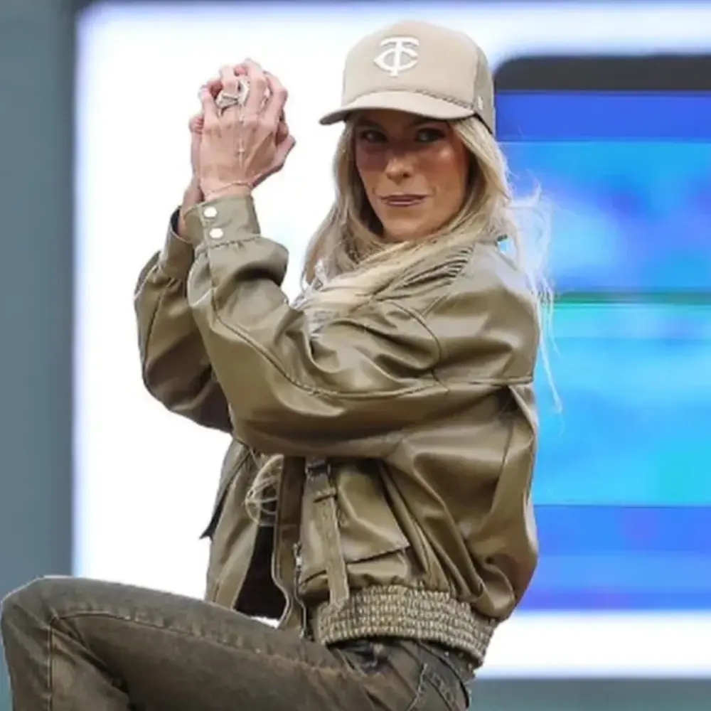 Minneapolis olive green leather jacket