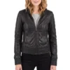 Myka bering black leather jacket