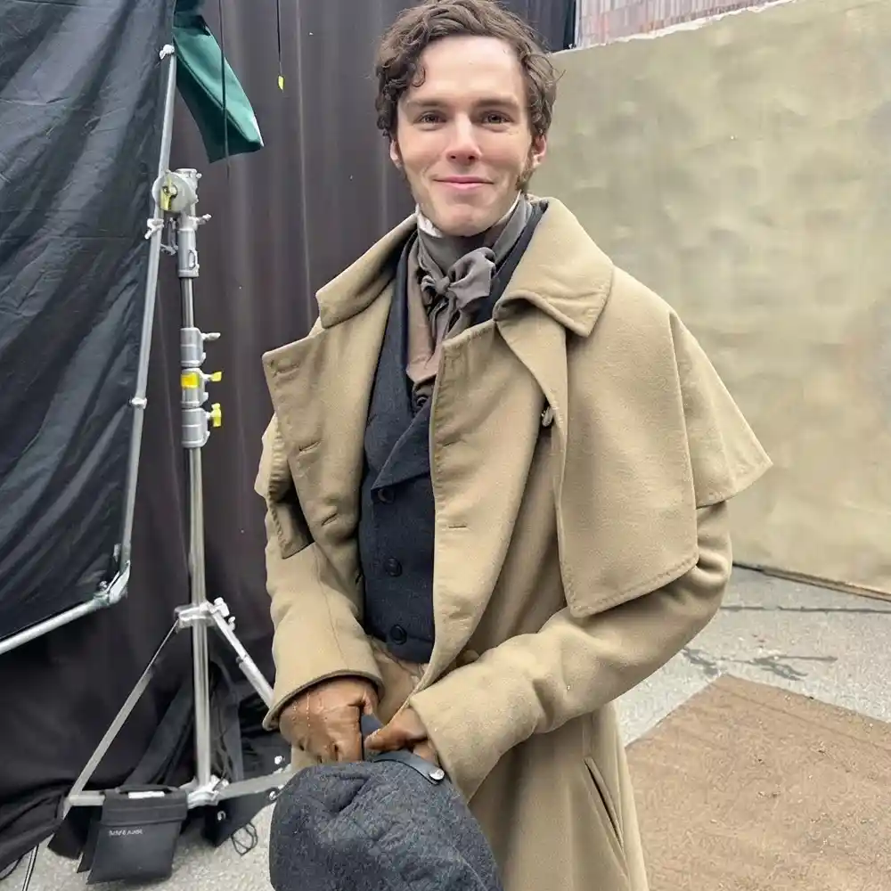 Nicholas hoult beige coat