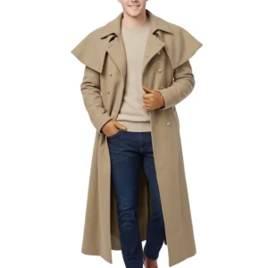 Nicholas hoult beige cotton coat