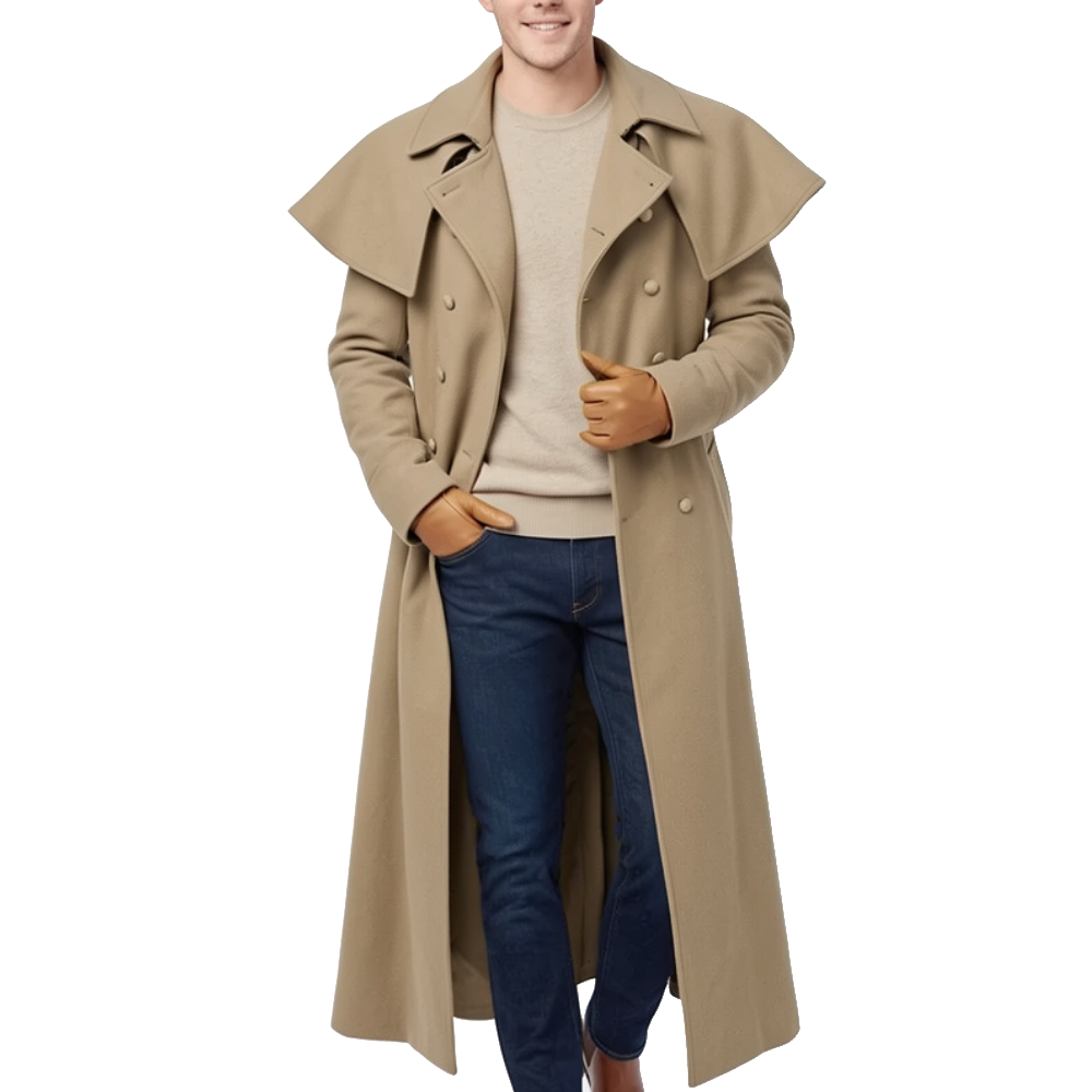 Nicholas hoult beige cotton coat