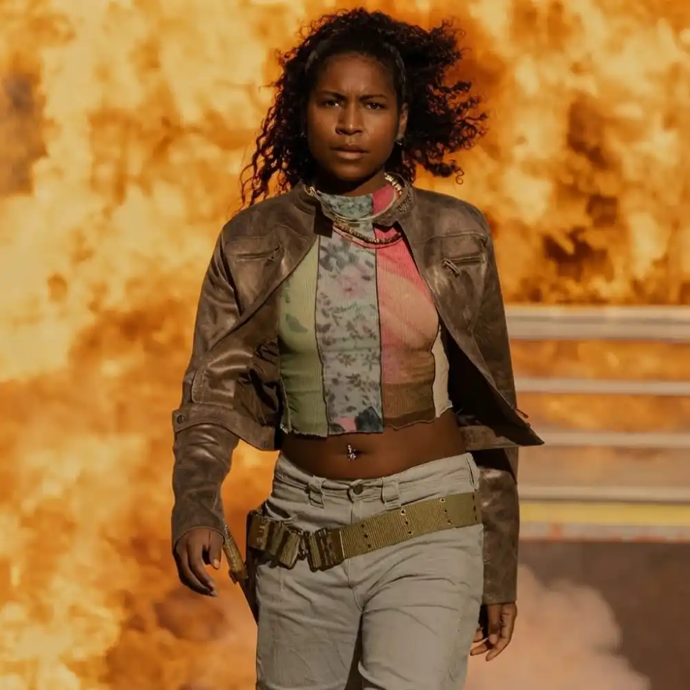 Outer banks brown leather jacket