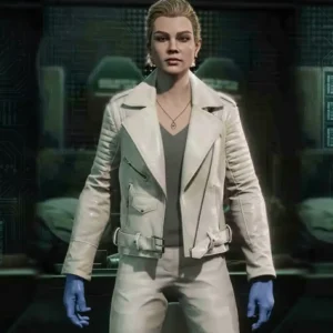 Pearl white leather jacket