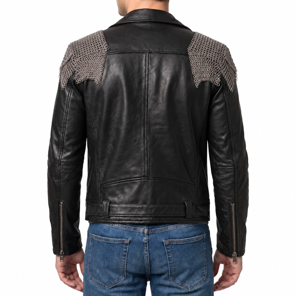 Private k black leather jacket