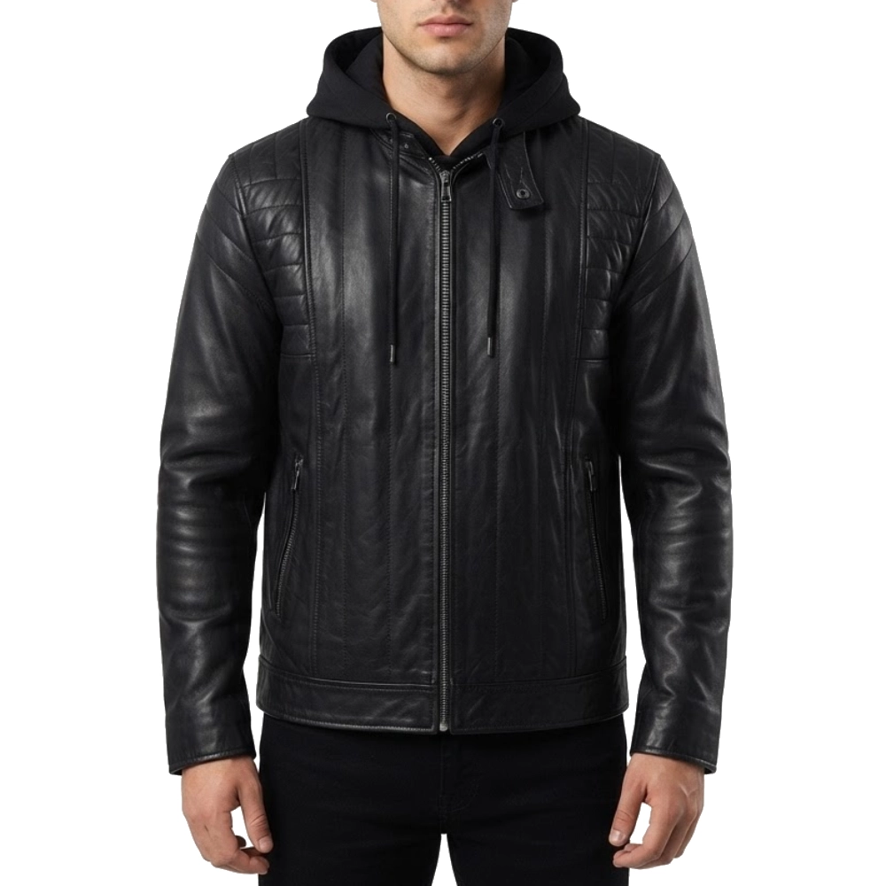 Richard gadd black leather jacket