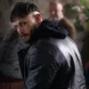 Ruben black leather padded jacket