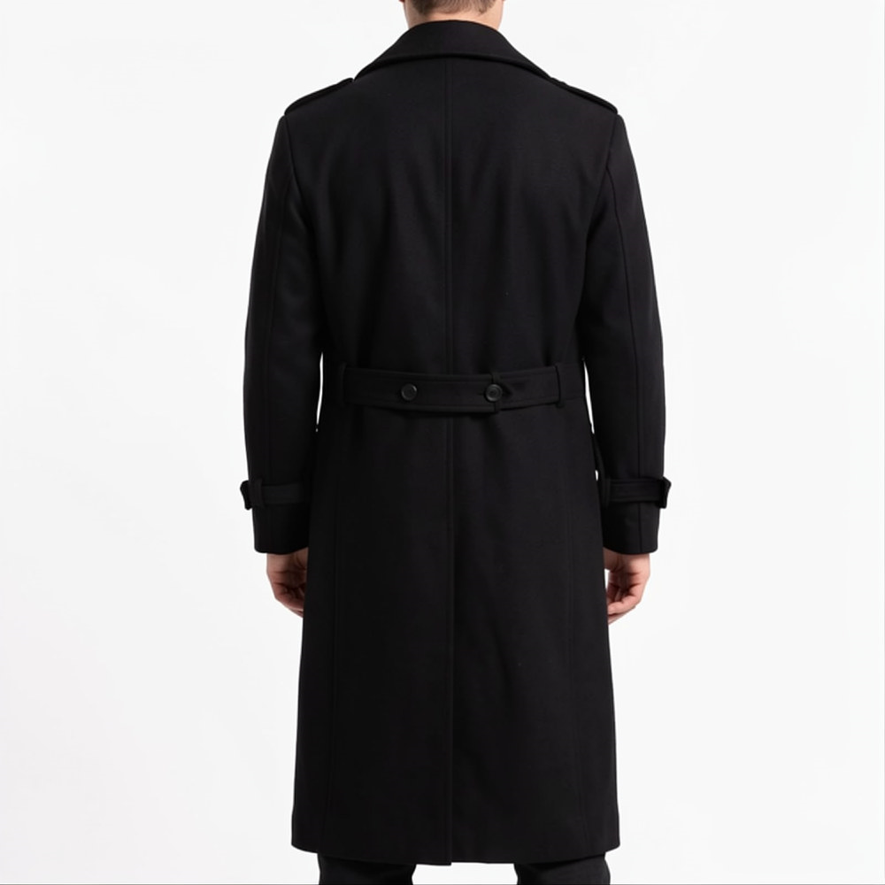 Shin dorohedoro black wool trench coat