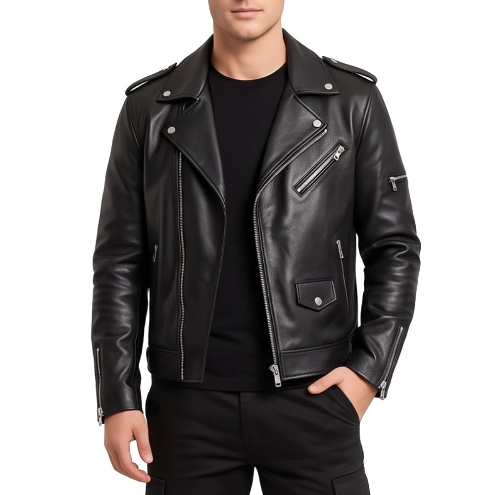 Shin dorohedoro leather black jacket