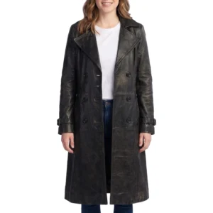 Smallville serinda black leather coat
