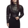 Sophie thatcher black leather jacket