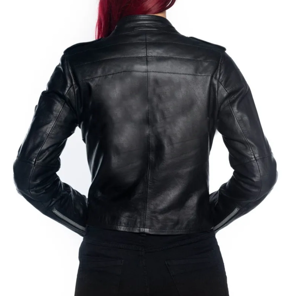 Taylor momsen studded black leather jacket