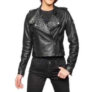 Taylor momsen studded leather jacket