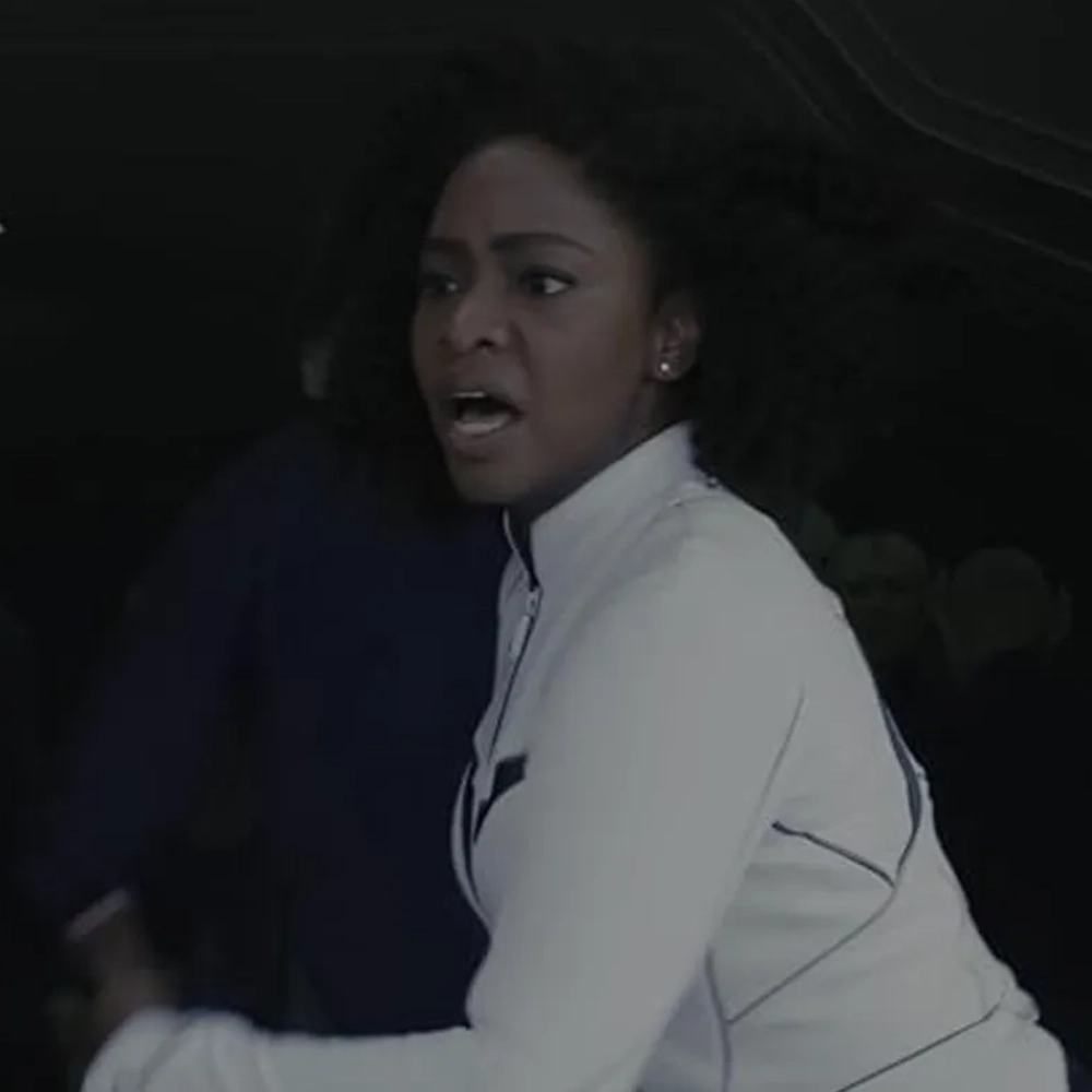 Teyonah parris white leather jacket