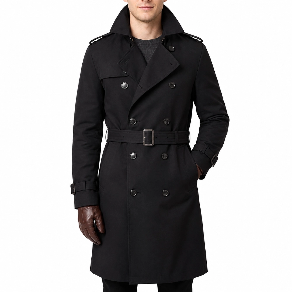 The runner black trench coat