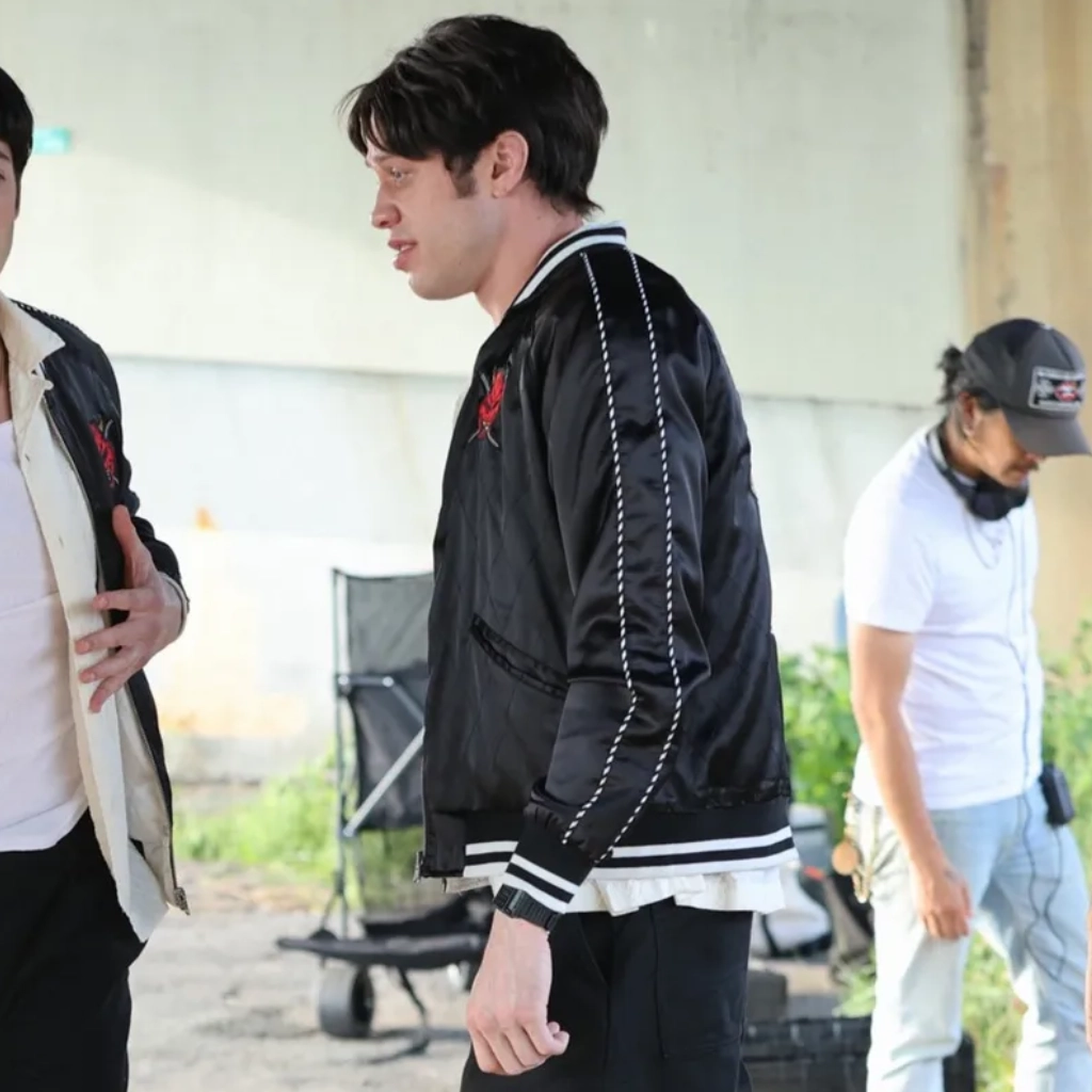 Tommy karate bomber satin jacket