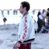 Tommy karate satin bomber jacket