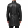 Tyler black leather coat