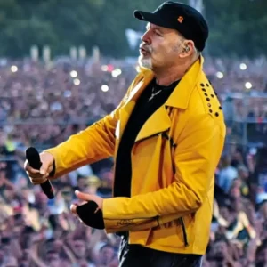 Vasco rossi yellow leather jacket
