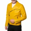 Vasco rossi yellow leather studded jacket