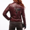 Veronica re burgundy leather jacket