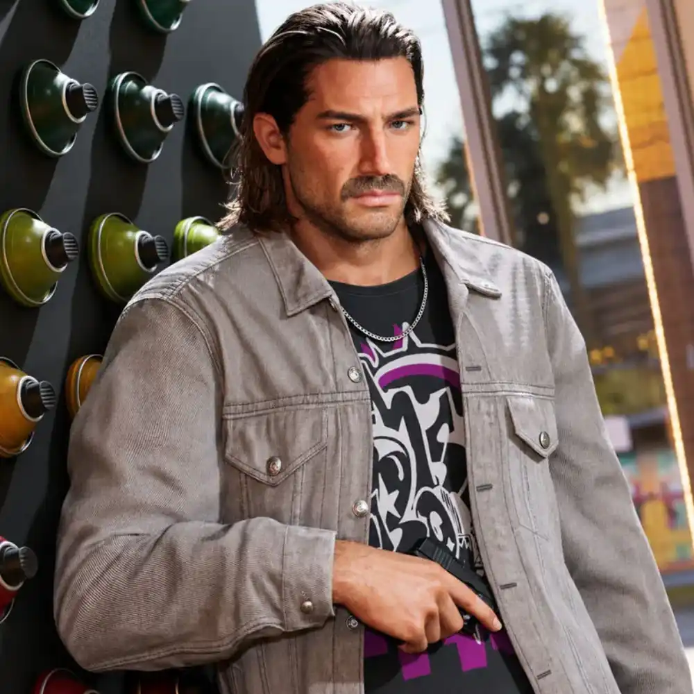 Video game gta vi grey jacket