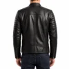 Video game wolf padded leather jacket