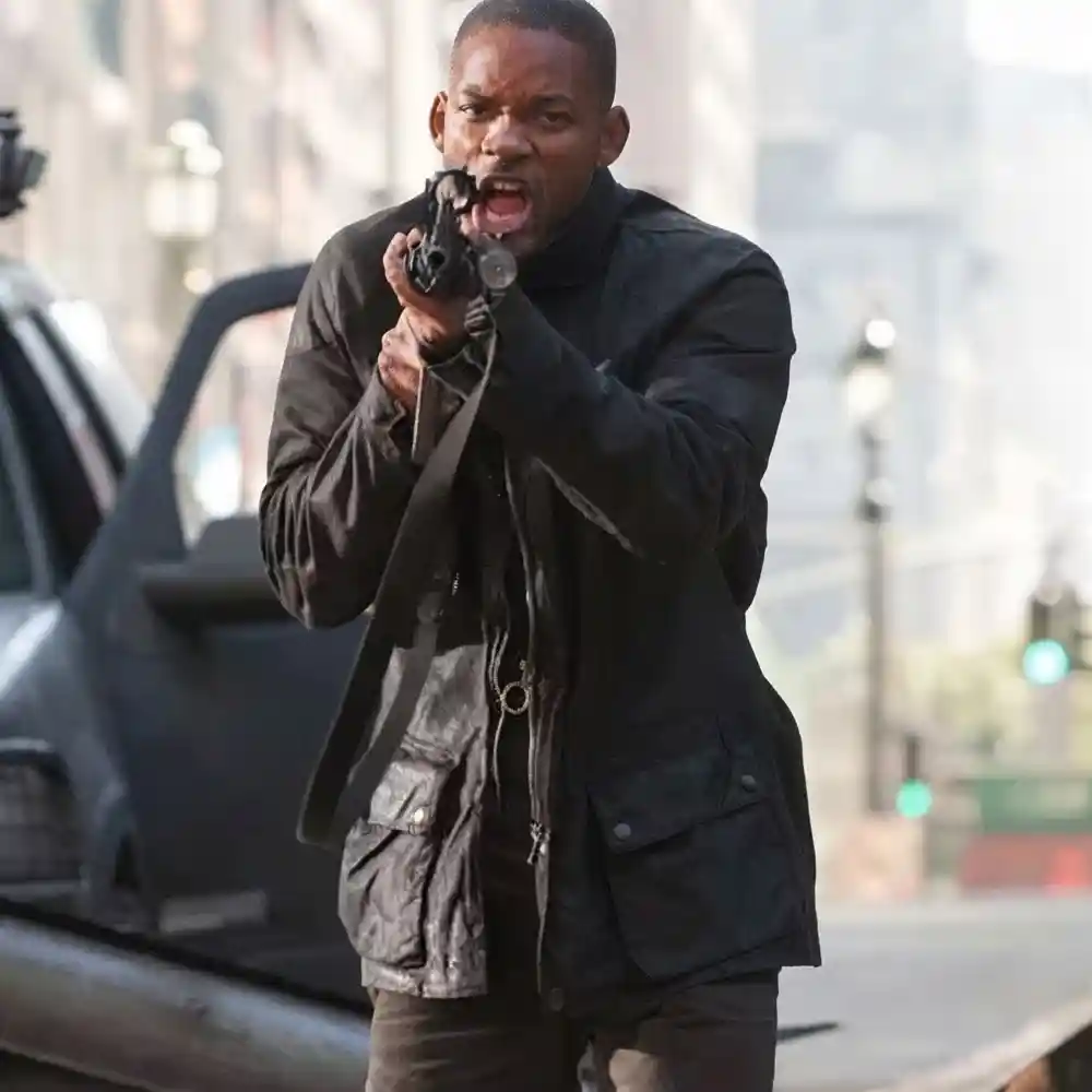 Will smith black leather jacket
