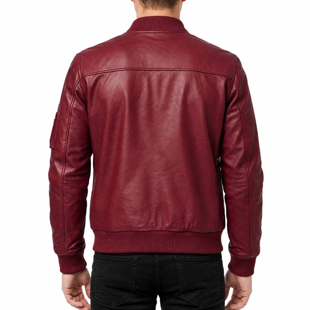 Wolf burgundy bomber jacket