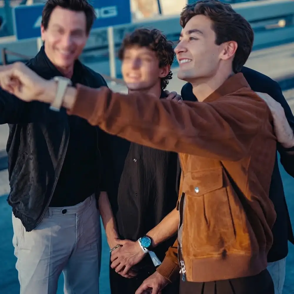 World premiere launch brown jacket