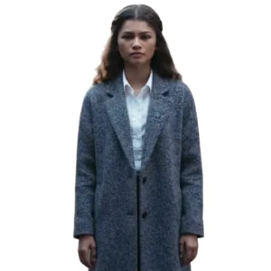 Zendaya gray wool coat