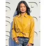 US Open 2026 Alex Eala Mustard Leather Jacket