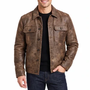 Ben glenroy leather jacket front view