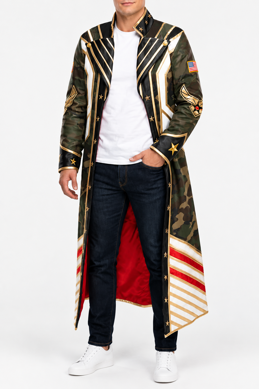 Cody rhodes cotton camouflage coat front view