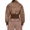 Hannah waddingham brown jacket back view