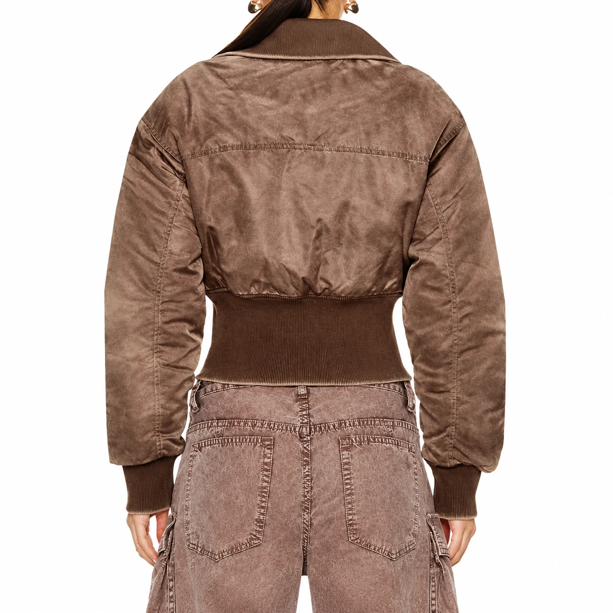 Hannah waddingham brown jacket back view