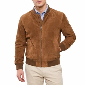 Jamie parker suede jacket front view